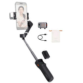 hohem Gimbal Stabilizer for Smartphone iSteady V3,Portable Phone Stabilizers with Al Tracker Detachable Remote Control Built-in Extension Rod/Tripod 3-Axis Stabilization 3-Color Fill Light