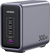 UGREEN Nexode 300W 5-Ports GaN Type C C1 Port 140W Fast Charging Station | With 240W 1.5M Cable, USB C Charge Adapter with Multiple Protection, Stable Laptop Charger for MacBook/iPad/iPhone 17 pro max