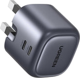 UGREEN Nexode 45W Charger GaN Dual USB C Ports Charger Type C Foldable 45W Fast iPad Adapter, Galaxy Tab Block 25W USB C Power Adapter for Samsung S25, iPhone 17 Pro Max, MacBook Air, iPad, etc