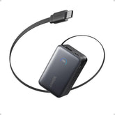 Anker Nano Power Bank, 10,000mAh Portable Charger with 2.3 ft InstaCord Retractable Cable, 45W Max Compact Battery Pack, Smart Display, for iPhone 17/16/15 Series, iPad, Galaxy, Pixel, and More