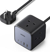 UGREEN 7-in-1 Power Strip 65W GaN Nexode Charging Station with 3 AC Outlets | Extension Cord for Desktop/ Home/Office, Fast Charging Plug with 3×AC Outlets,2×Type C, 2×USB-A for MacBook/iPhone 17, 1.8m