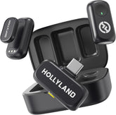 Hollyland LARK A1 DUO Type-C Version Wireless Microphone for iPhone 15/16 & Android, Pure Sound, 3-Level Intelligent Noise Cancellation, Magnetic Mini Microphone for Vlogging, YouTube, Podcast, TikTok