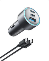 Anker USB-C Car Charger, 67W 3-Port Compact Fast Charger, 535 Car Adapter with PIQ 3.0 for iPhone 17/17 Pro/17 Pro Max, Galaxy S26/ S25/ S24, iPad Air, and More (USB-C to USB-C Cable Included)