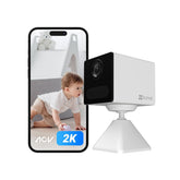 EZVIZ 4G LTE Indoor Surveillance Camera with SIM Card Slot, 2K Battery Camera Without WiFi, Person Detection, AOV Mode, 2-Way Audio, Compatible with Alexa/Google, SD Card Max. 512 GB, CB2 4G Black