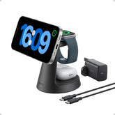 Anker MagGo Magnetic Wireless Charger (Dock Stand), 3-in-1 Qi2 Certified 15W MagSafe Compatible Wireless Charger, For iPhone 17/16 Series, Apple Watch, AirPods Pro, and More (Adapter Included