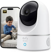 Eufy Security 2K Indoor Cam Pan & Tilt | Smart Home Camera with AI Human & Pet Detection | Motion Tracking | Night Vision | Works with Voice Assistants | MicroSD Storage – No HomeBase Required