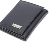 Tri-Fold Organised Wallet Flat Nappa Genuine and Smooth Leather Upper IM2021XDA0006-400-Navy Blue