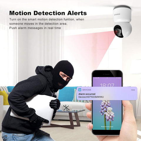 Pan & Tilt Full HD 5MP Smart Camera with Wi-Fi Support 2.4G or 5G Wi-Fi Motion detection alarm Human Alarm Phone push alarm Supported max 128GB microSD card for recording and playback