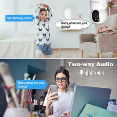 Pan & Tilt Full HD 5MP Smart Camera with Wi-Fi Support 2.4G or 5G Wi-Fi Motion detection alarm Human Alarm Phone push alarm Supported max 128GB microSD card for recording and playback