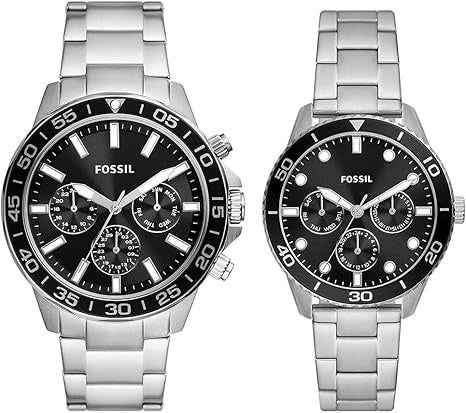 Fossil His and Hers Multifunction Stainless Steel Watch - BQ2753SET