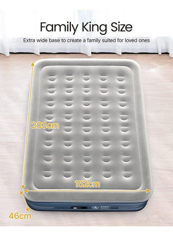 iDOO iDOO Air Bed Inflatable Double Mattress with Built-in Electric Pump, 152 x 203 x 46CM Queen, 3 Mins Quick Self-Inflation/Deflation Air Mattress, Portable Blow Up Bed for Camping Travel Home, 295kg MAX | Best Price UAE | Dubai, Abu Dhabi