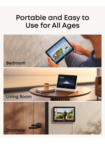 eufy Security eufy Smart Display E10, Smart Home Hub, 8" Control Panel, Compatible Devices, Four Views on One Screen, Instant Door Alerts, Daily Event Reports, One Tap Control
