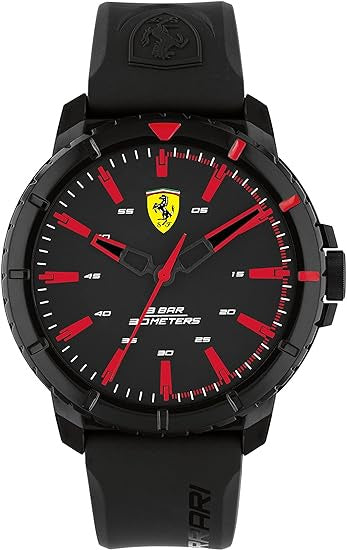 SCUDERIA FERRARI FORZA EVO MEN's BLACK DIAL, BLACK SILICONE WATCH - 0830903