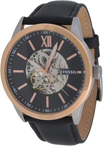 Fossil Mens 48mm Flynn Stainless Steel Watch Bq2383, Silver