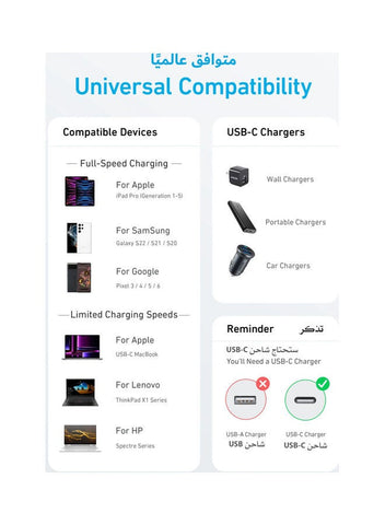 Anker USB-C To USB-C Cable 60W, 0.9 Meters, For Devices With USB-C Port, 322 Black | Best Price UAE | Dubai, Abu Dhabi