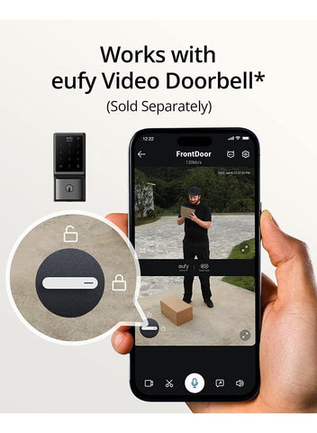 eufy eufy Security Smart Lock C210, 5-in-1 Keyless Entry Door Lock, Built-in WiFi Deadbolt, Smart Door Lock, No Bridge Required, Easy Installation, Touchscreen Keypad, App Remote Control, BHMA Cert | Best Price UAE | Dubai, Abu Dhabi