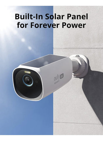 Security eufyCam 3 2-Cam Kit, Security Camera Outdoor Wireless, 4K Camera with Integrated Solar Panel, Forever Power, Face Recognition AI, Expandable Local Storage up to 16TB, No Monthly Fee