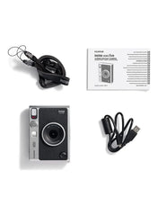 Instax Mini EVO Hybrid Instant Camera – Black (USB-C) | Instant Print with Digital Preview, Creative Modes & Built-In Selfie Mirror