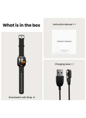 Pop 3s Ultra-large 1.96" HD AMOLED Display,Fashionable Curved & Metallic Design With Bluetooth Phone Calls Black