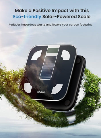 RENPHO Scale for Body Weight, Battery-Free Solar Power Digital Bathroom Smart Scale Bluetooth Body Fat Scale, Body Composition Monitor with App 400lbs - Elis Solar | Best Price UAE | Dubai, Abu Dhabi