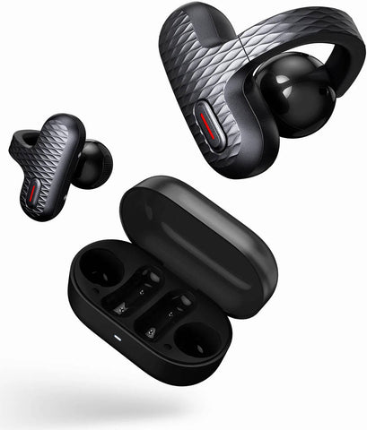 New Amazfit Up Headphones OWS Open Ear Wireless Earbuds with Bluetooth 5.3, Easy Touch Control, IPX 4 Water Resistant, AI Background Noise Reduction,Earphones Orginal Black