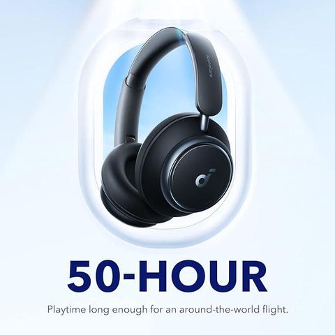 Soundcore by Anker Space Q45 Adaptive Noise Cancelling Headphones, Ultra Long 50H Playtime, App Control, Hi-Res Sound with Details, Bluetooth 5.3, Ideal for Traveling Black, A3040011, A3040, Medium