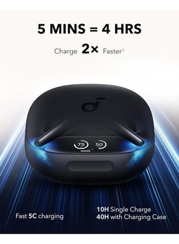 Soundcore Liberty 4 Pro by Anker, Noise Cancelling Wireless Earbuds, 7-Sensor and Real-Time Adaptive Noise Cancelling, 2× Faster Charging, Studio-Level Hi-Fi Music, Clear Calls with 6 Mics and AI Black | Best Price UAE | Dubai, Abu Dhabi