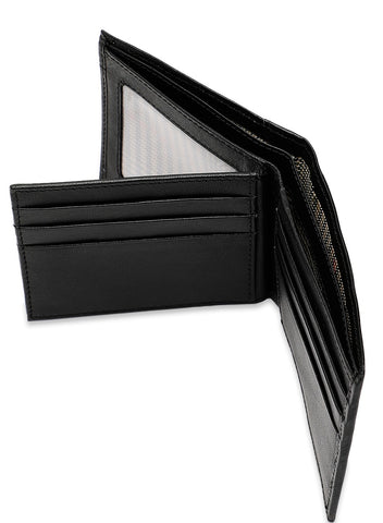 Inahom Inahom Bi-Fold Organised Wallet Flat Nappa Genuine and Smooth Leather Upper IM2021XDA0001-001-Black