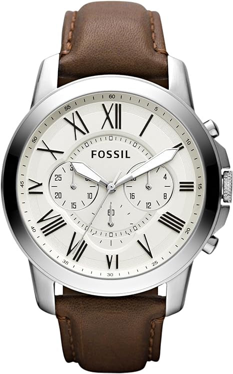 Fossil Leather Mens Quartz Watch