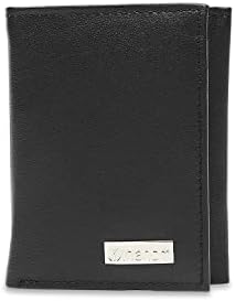 Inahom Tri-Fold Organised Flat Nappa Genuine and Smooth Men's Leather Wallet -IM2021XDA0005-001-Black