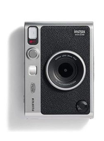 Instax Mini EVO Hybrid Instant Camera – Black (USB-C) | Instant Print with Digital Preview, Creative Modes & Built-In Selfie Mirror