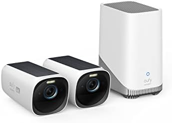 eufy Security eufyCam 3 2-Cam Kit, Security Camera Outdoor Wireless, 4K Camera with Integrated Solar Panel, Forever Power, Face Recognition AI, Expandable Local Storage up to 16TB, No Monthly Fee