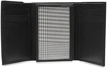 Inahom Tri-Fold Organised Flat Nappa Genuine and Smooth Men's Leather Wallet -IM2021XDA0005-001-Black