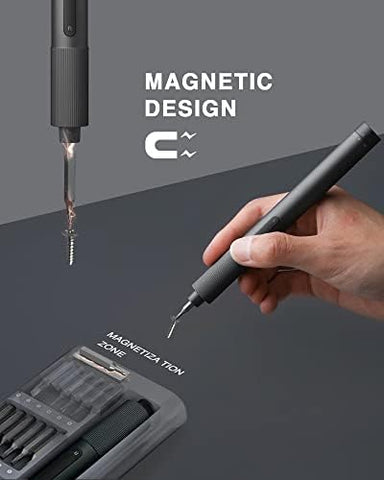 Xiaomi | Electric Precision Screwdriver | 2 Speed Adjustable Torque | 24 Screwdriving Bit - Magnetic Container | 170rpm Powerful Motor Speed | 350mAh Battery | for Laptops, Mobiles | S2 Steel | Grey