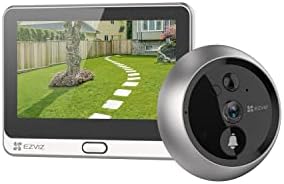 EZVIZ DP2C 1080p Video Door Viewer Peephole Camera with 4.3" Color Screen Display, Built in Chime, Rechargable Battery, APP Viewing, Two Way Audio, PIR Motion Detection, Metal Housing, Cloud/SD