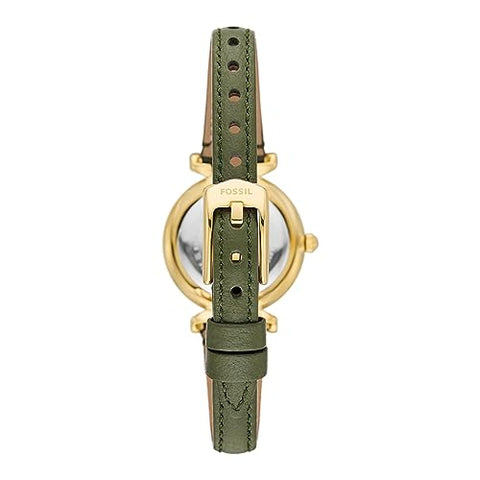 Fossil Carlie Three-Hand Green LiteHide Leather Watch - ES5298