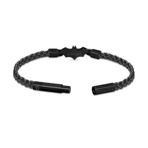 Police Batarang Leather Gents Bracelet - PEA00347