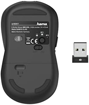 Hama 182617 MW-650 Optical 6-Button Wireless Mouse, Black