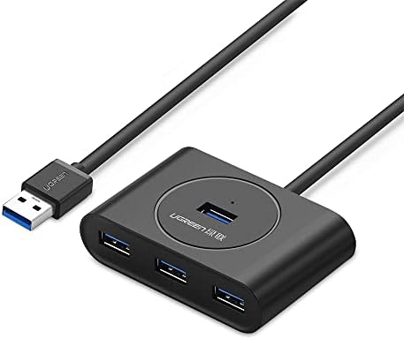 UGREEN USB 3.0 HUB Super Speed External 4 Port Splitter with Micro Interface Black, 20290