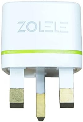 Zolele Universal Power Adaptor 3 Pin Travel Adapter For US/AU/JP/CN Socket UK Plug 250V 13A- White