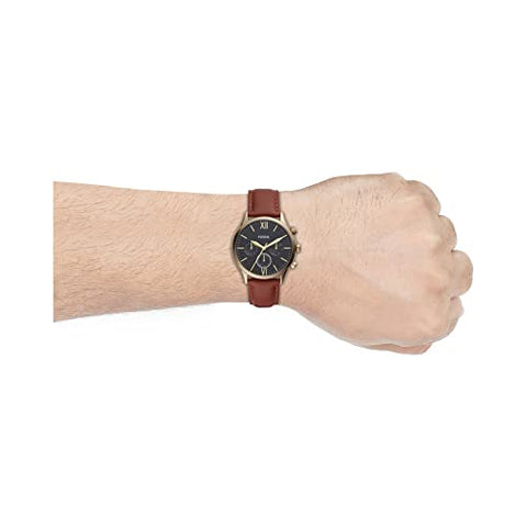 Fossil Mens Fenmore Midsize Leather Watch Bq2404, Brown