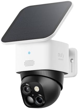 eufy Security SoloCam S340, Solar Security Camera, Wireless Outdoor Camera, 360° Pan & Tilt Surveillance, No Blind Spots, 2.4 GHz Wi-Fi, No Monthly Fee, HomeBase S380 Compatible