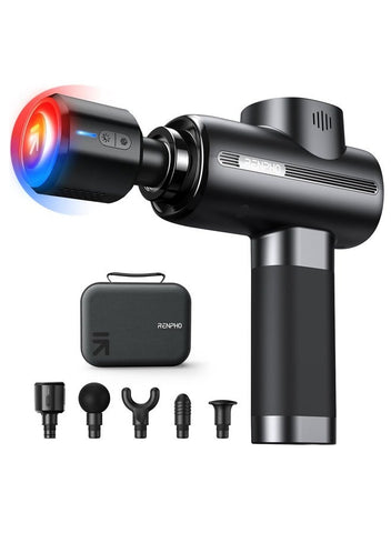 RENPHO RENPHO Thermacool Massage Gun Deep Tissue with Heat and Cold Head, Handheld Muscle Massager with Carry Case, Body Masajeadorfor Home Office Workout, Black | Best Price UAE | Dubai, Abu Dhabi