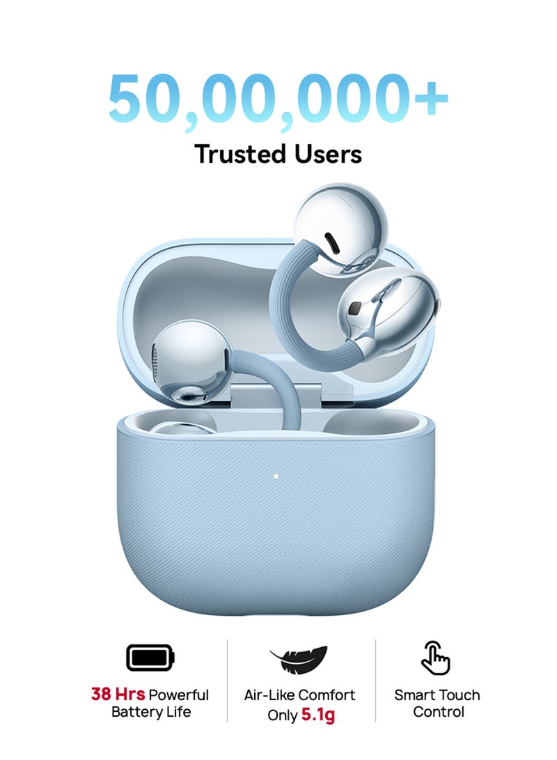 HUAWEI FreeClip 2 Wireless Earphones, Bluetooth Earbuds, Airy C-bridge Design, Adaptive Open-ear Listening, Crystal-clear Calls, 38 Hours Long Battery Life, Compatible with iOS & Android, IP57, Blue | Best Price UAE | Dubai, Abu Dhabi