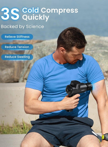 RENPHO RENPHO Thermacool Massage Gun Deep Tissue with Heat and Cold Head, Handheld Muscle Massager with Carry Case, Body Masajeadorfor Home Office Workout, Black | Best Price UAE | Dubai, Abu Dhabi