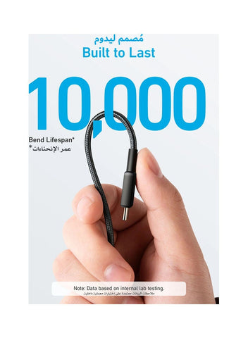 Anker USB-C To USB-C Cable 60W, 0.9 Meters, For Devices With USB-C Port, 322 Black | Best Price UAE | Dubai, Abu Dhabi