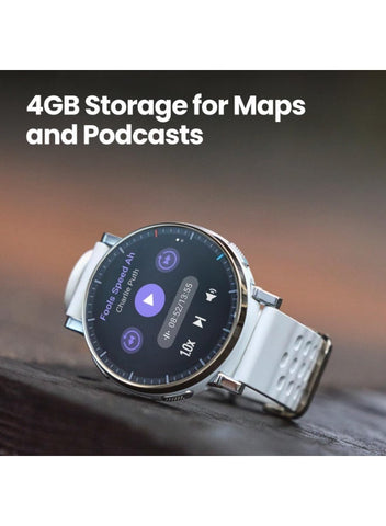 365 mAh Amazfit Active 3 Premium GPS Running Smart Watch, 1.32" AMOLED Sapphire Display, 12-Day Battery, 4GB Storage, Offline Maps, 170+ Workout Modes, 5 ATM, Heart Rate & Fitness Tracker for Android & iPhone Aero White Aero White