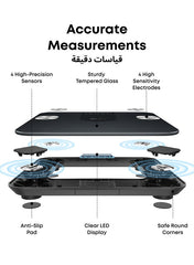 Smart Scale A1 With Bluetooth, Body Fat Scale, Wireless Digital Bathroom Scale, 12 Measurements, Weight/body Fat/bmi, Fitness Body Composition Analysis, Black, Lbs/kg.