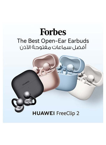 HUAWEI FreeClip 2 Wireless Earphones, Bluetooth Earbuds, Airy C-bridge Design, Adaptive Open-ear Listening, Crystal-clear Calls, 38 Hours Long Battery Life, Compatible with iOS & Android, IP57, Black | Best Price UAE | Dubai, Abu Dhabi