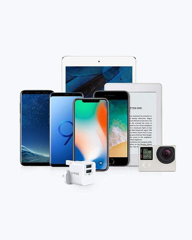 Anker USB Plug, PowerPort Mini Dual Port USB Charger, Super Compact Wall Charger, 2.4A Output for iPhone Xs/XS Max/XR/X/8/7/6/Plus, iPad Pro/Air 2/Mini 4, Samsung, and More